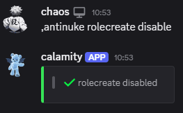 Disable rolecreate antinuke