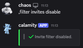 Disable invite filter