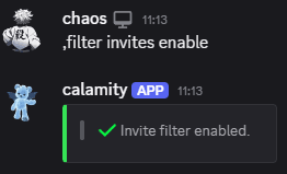 Enable invite filter