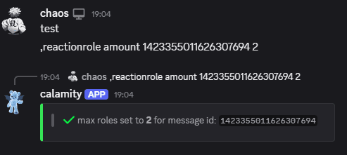 Setting a role amount limit for a message