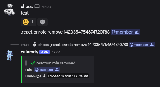 Removing a reaction role mapping