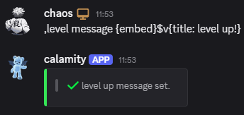 Set custom level-up message