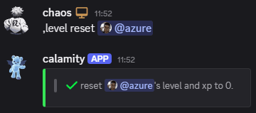 Reset user level