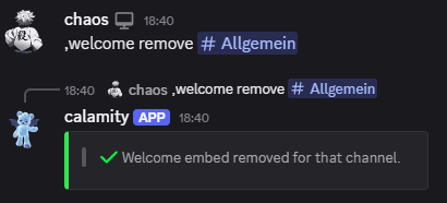 Example of removing a welcome embed